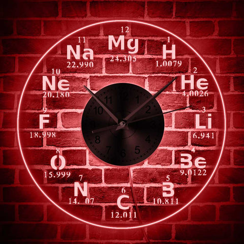 Chemical Elements LED Wall Clock