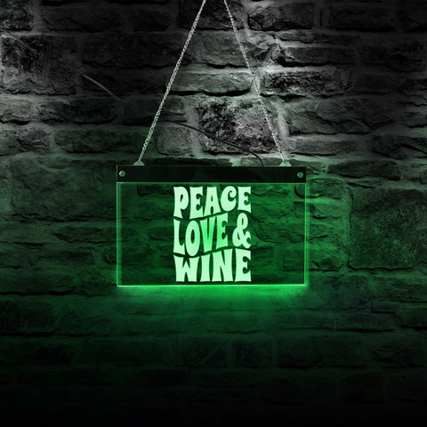 Peace Love and Wine LED Lighting Decoration